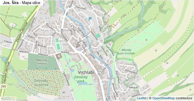 Jos. Šíra - mapa ulice