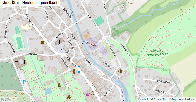 Jos. Šíra - mapa podnikání