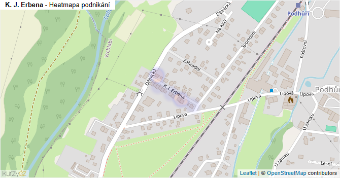 K. J. Erbena - mapa podnikání
