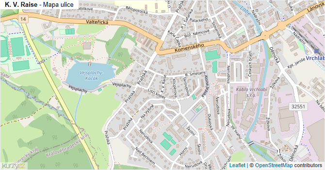 K. V. Raise - mapa ulice
