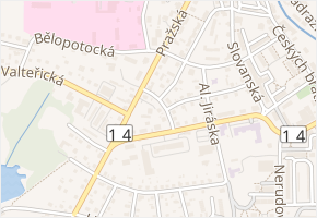 Karla Čapka v obci Vrchlabí - mapa ulice