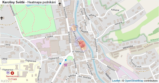 Karolíny Světlé - mapa podnikání