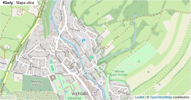 Kbely - mapa ulice