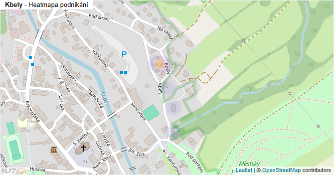 Kbely - mapa podnikání