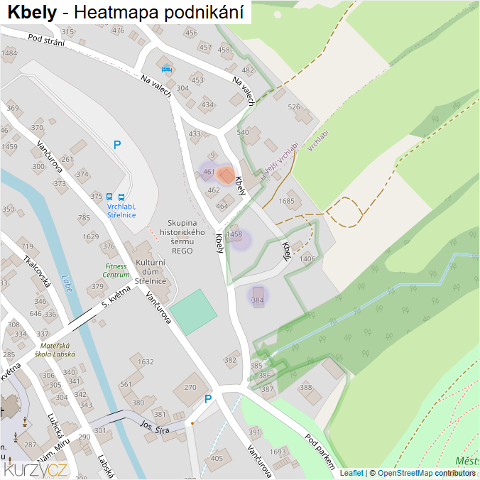 Mapa Kbely - Firmy v ulici.