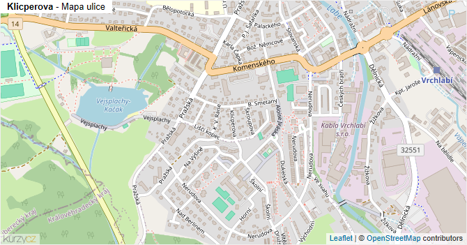 Klicperova - mapa ulice