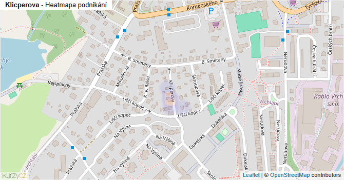 Klicperova - mapa podnikání