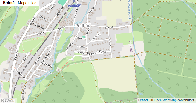 Kolmá - mapa ulice