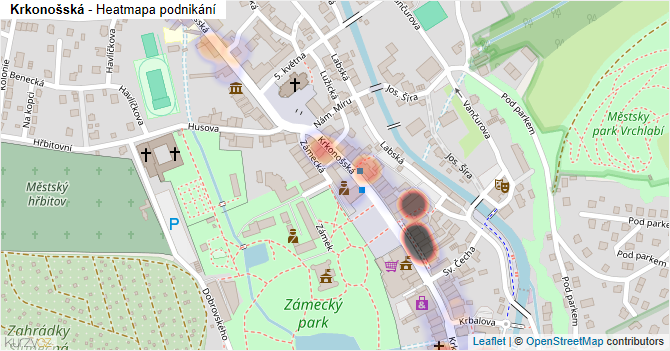 Krkonošská - mapa podnikání