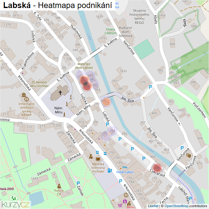 Mapa Labská - Firmy v ulici.