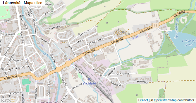 Lánovská - mapa ulice