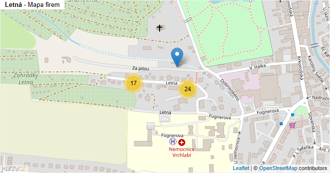 Letná - mapa firem
