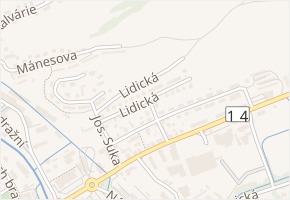 Lidická v obci Vrchlabí - mapa ulice