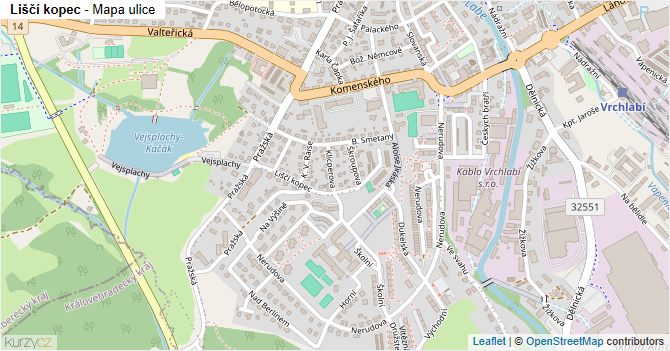 Liščí kopec - mapa ulice