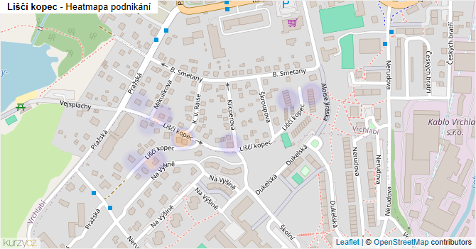 Liščí kopec - mapa podnikání