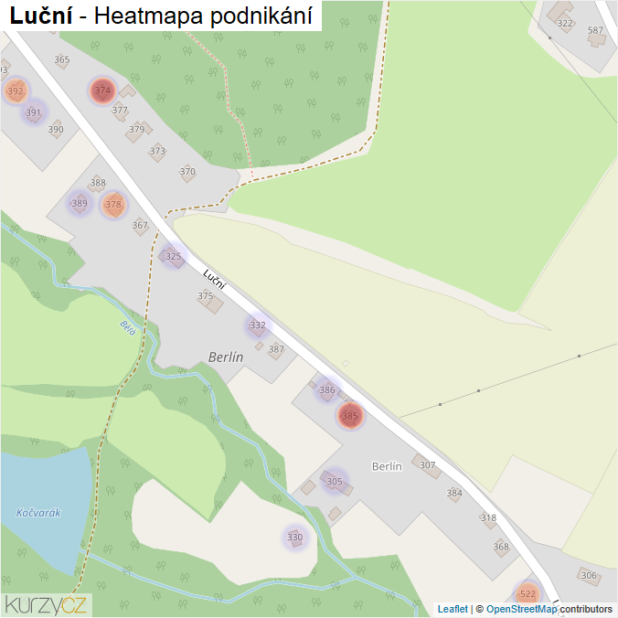 Mapa Luční - Firmy v ulici.