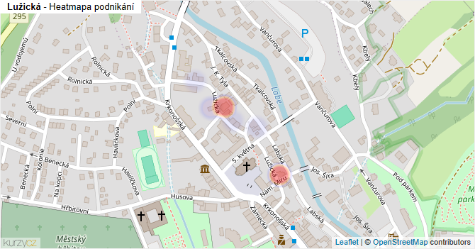 Lužická - mapa podnikání