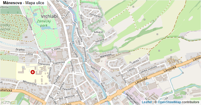 Mánesova - mapa ulice