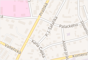 P. J. Šafaříka v obci Vrchlabí - mapa ulice