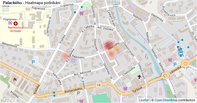Palackého - mapa podnikání