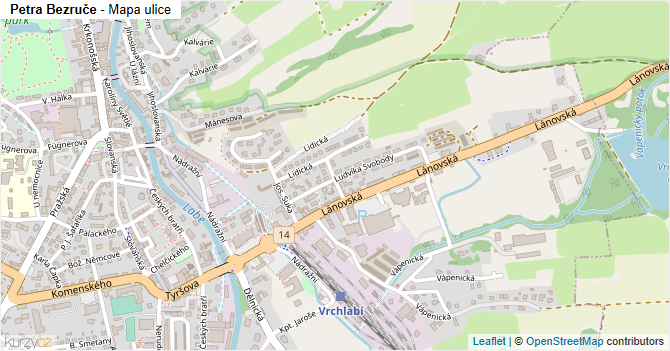 Petra Bezruče - mapa ulice