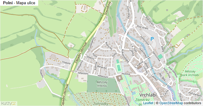 Polní - mapa ulice