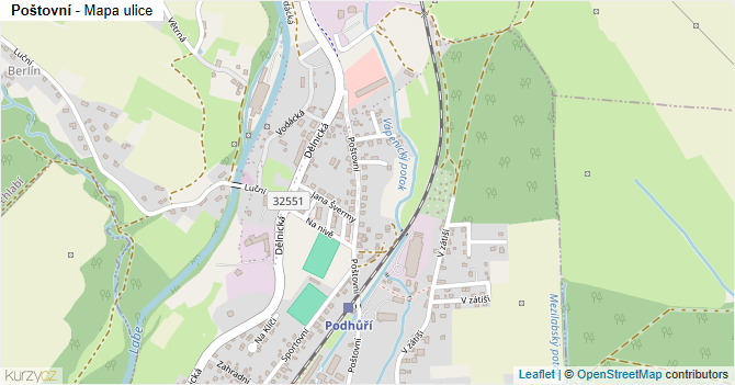 Poštovní - mapa ulice