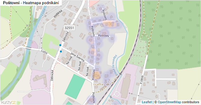 Poštovní - mapa podnikání