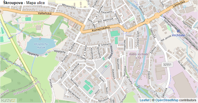 Škroupova - mapa ulice