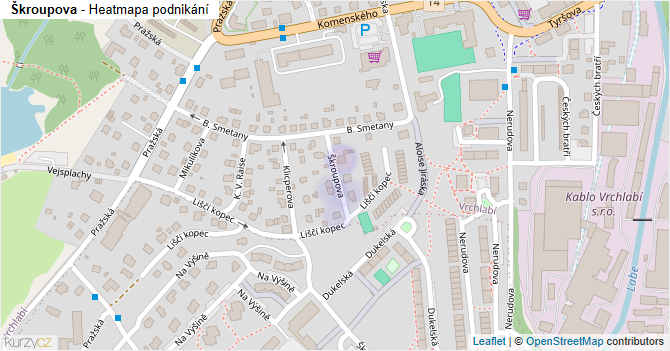 Škroupova - mapa podnikání