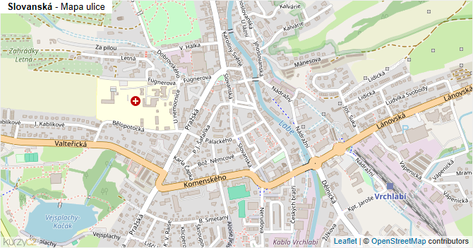 Slovanská - mapa ulice