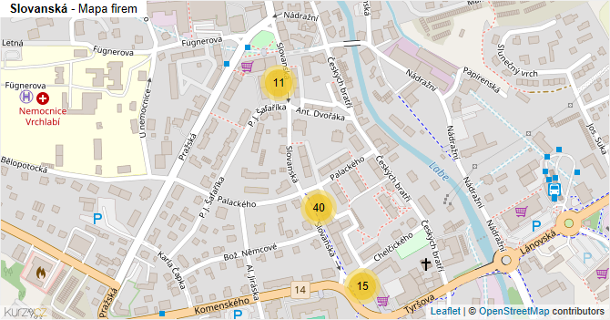 Slovanská - mapa firem