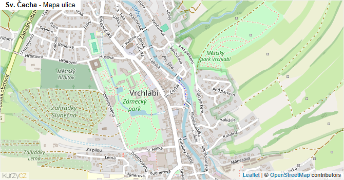 Sv. Čecha - mapa ulice