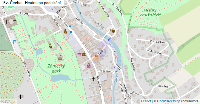 Sv. Čecha - mapa podnikání