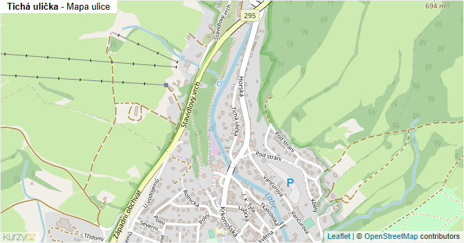 Tichá ulička - mapa ulice