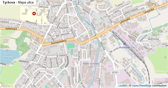 Tyršova - mapa ulice