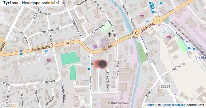Tyršova - mapa podnikání