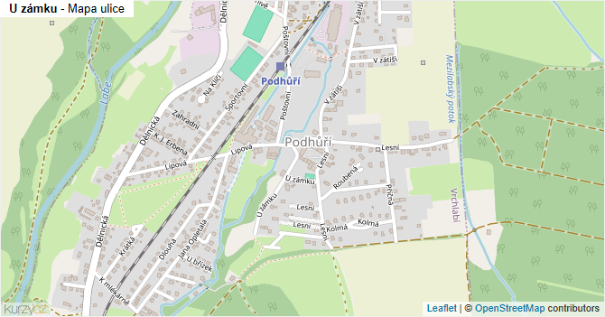 U zámku - mapa ulice