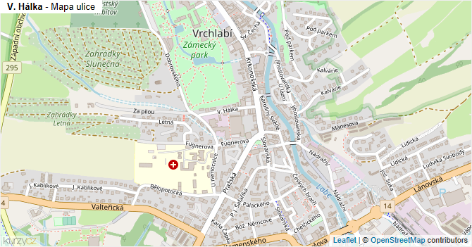 V. Hálka - mapa ulice