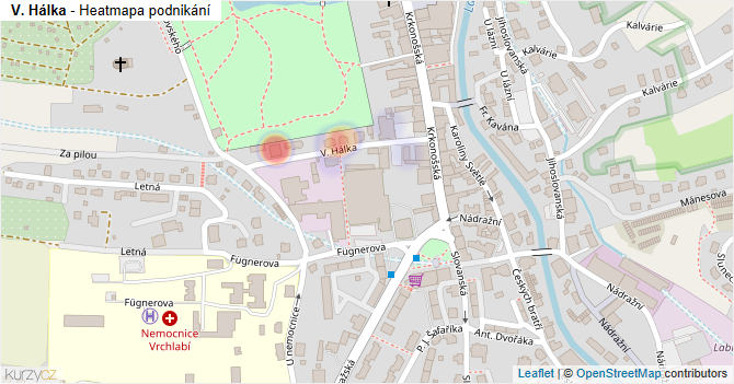V. Hálka - mapa podnikání