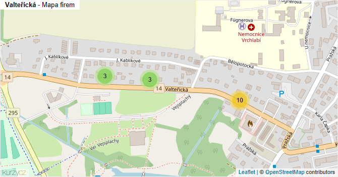Valteřická - mapa firem