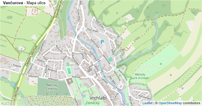 Vančurova - mapa ulice