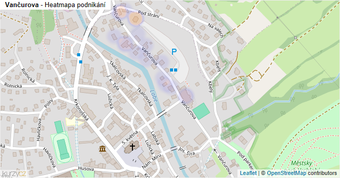 Vančurova - mapa podnikání
