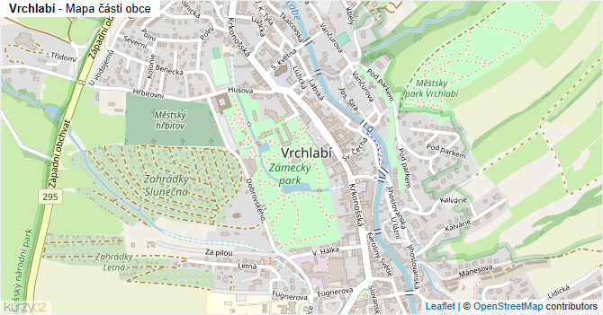 Vrchlabí - mapa části obce