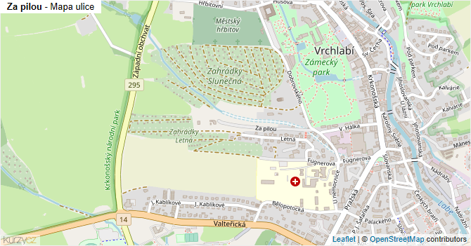 Za pilou - mapa ulice