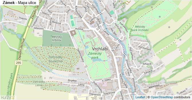 Zámek - mapa ulice