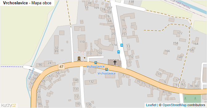 Vrchoslavice - mapa obce