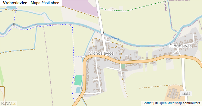 Vrchoslavice - mapa části obce