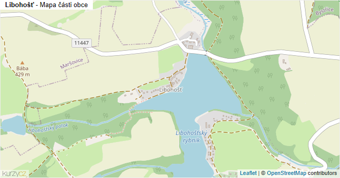 Libohošť - mapa části obce