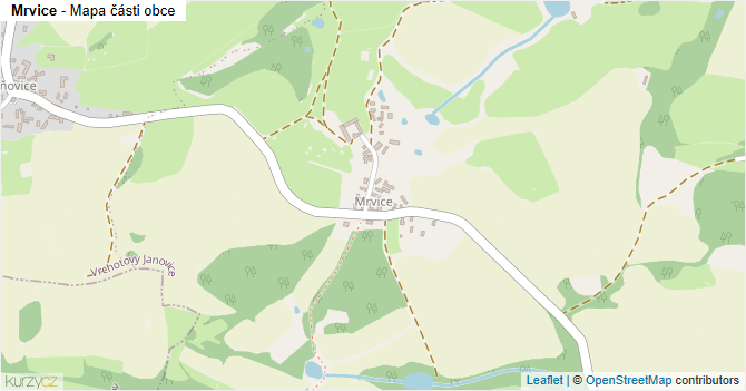 Mrvice - mapa části obce
